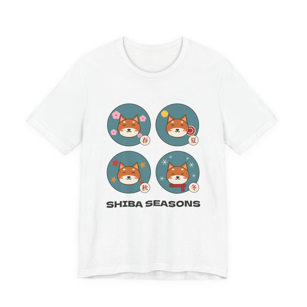 Shiba Inu Four Seasons Shirt, Japanese Sakura Shiba T-Shirt, Cute Shiba Inu Gift, Kawaii Japan Dog Tee