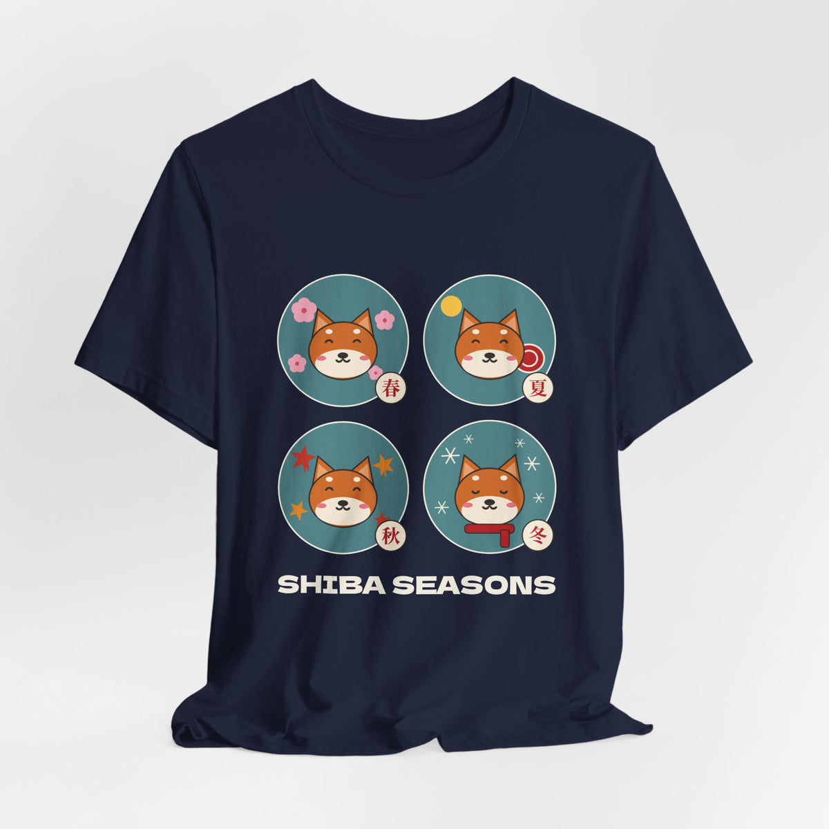 Shiba Inu Four Seasons Shirt, Japanese Sakura Shiba T-Shirt, Cute Shiba Inu Gift, Kawaii Japan Dog Tee