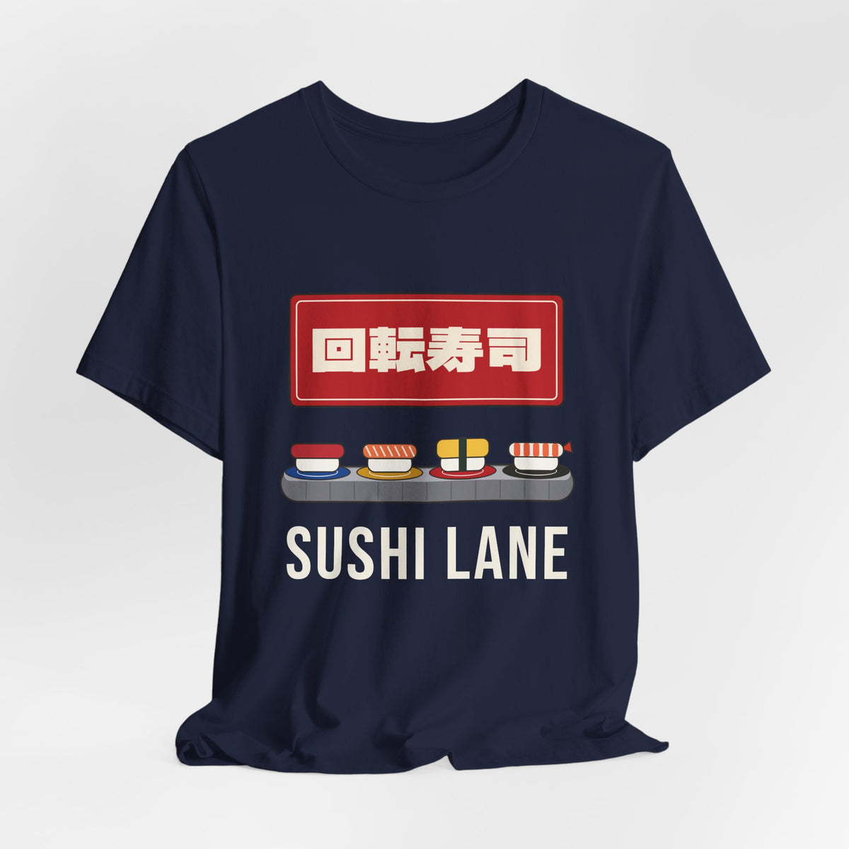 Kaiten Sushi Shirt, Retro Japanese Conveyor Belt Sushi Tee, Showa Retro Japan Gift, Sushi Lover T-Shirt