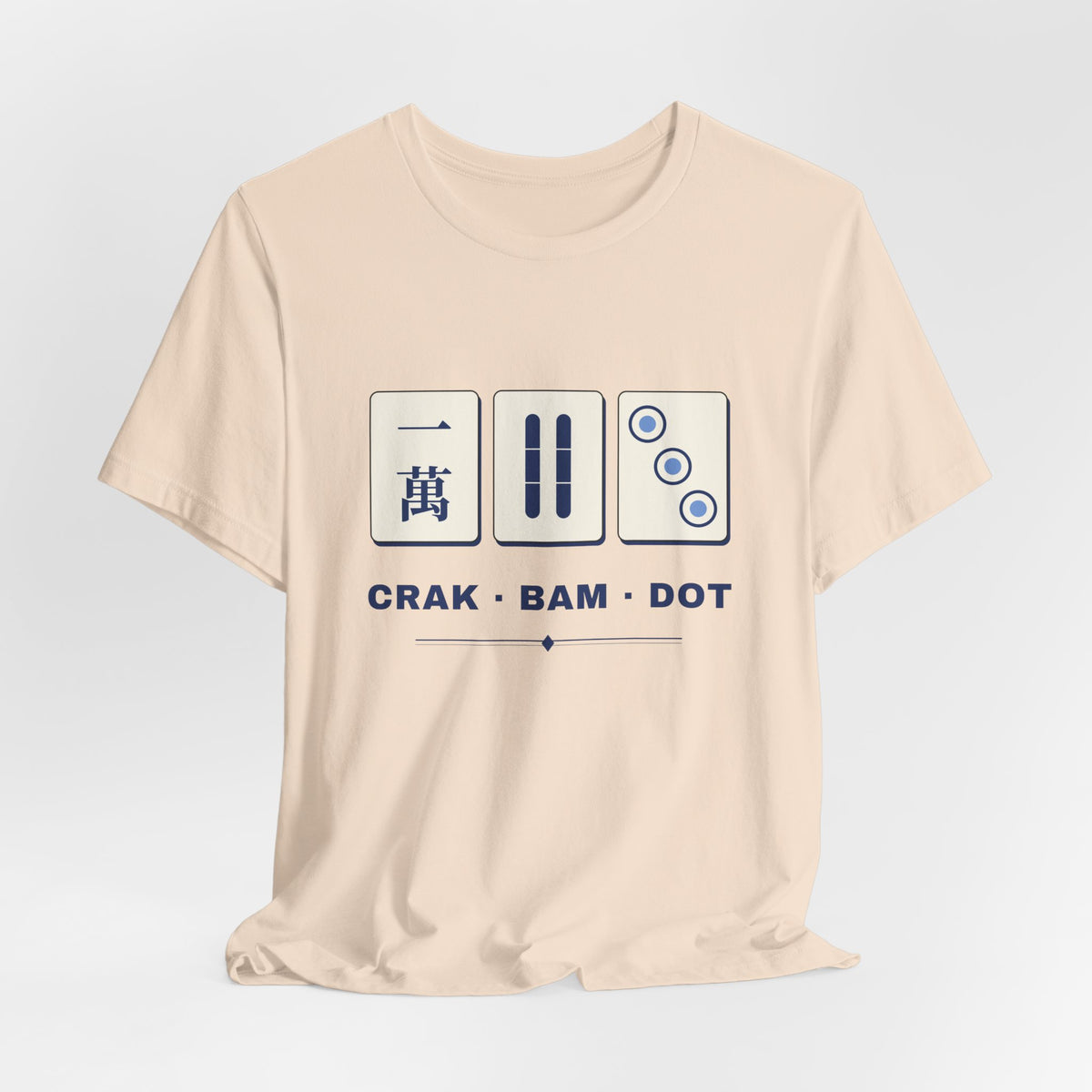 Crak Bam Dot Mahjong T-Shirt, American Mahjong Gift for Her, Blue White Mahjong Tile Tee, Game Night Shirt