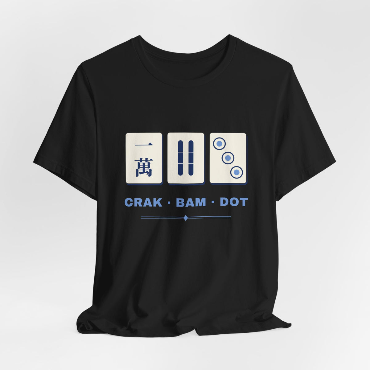 Crak Bam Dot Mahjong T-Shirt, American Mahjong Gift for Her, Blue White Mahjong Tile Tee, Game Night Shirt