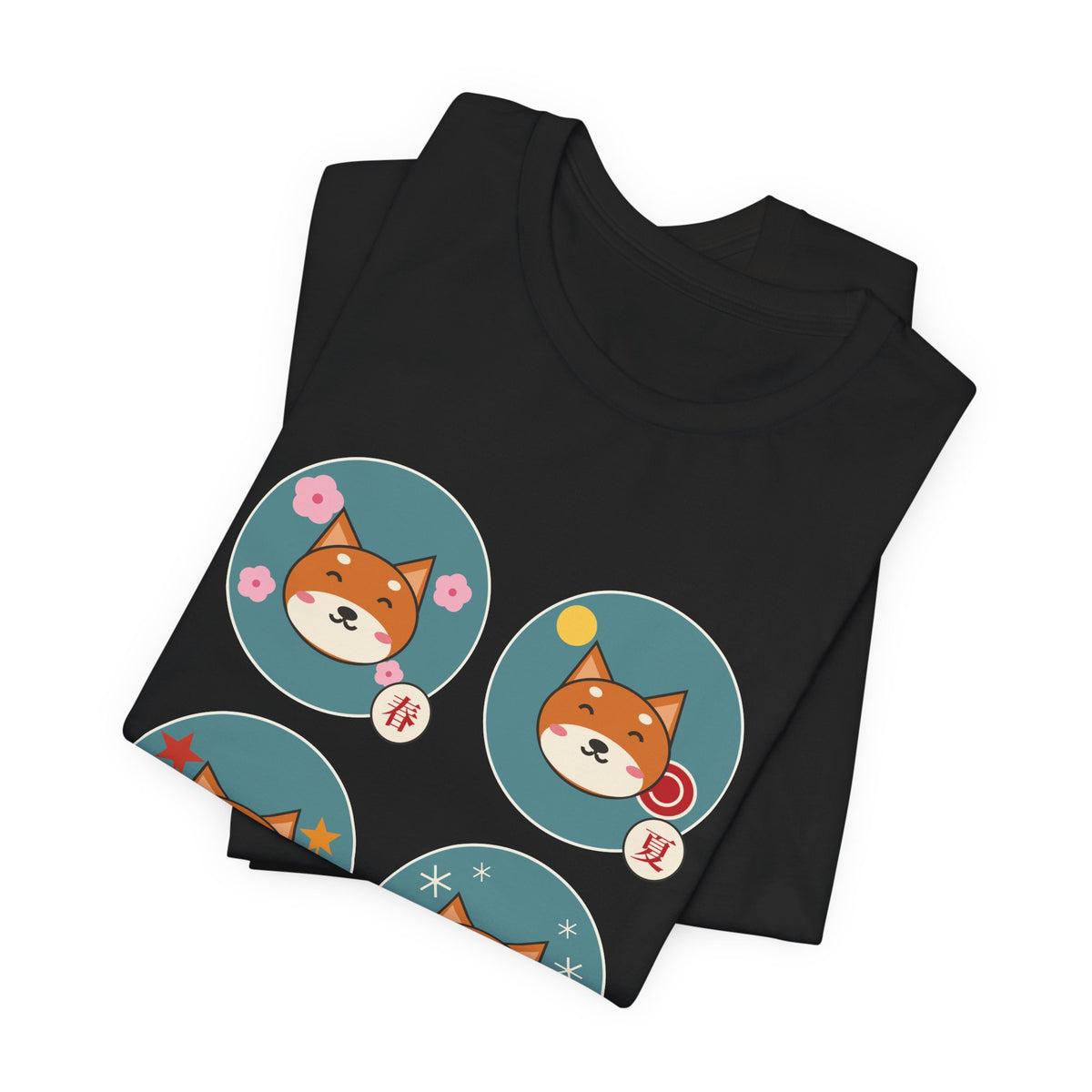 Shiba Inu Four Seasons Shirt, Japanese Sakura Shiba T-Shirt, Cute Shiba Inu Gift, Kawaii Japan Dog Tee