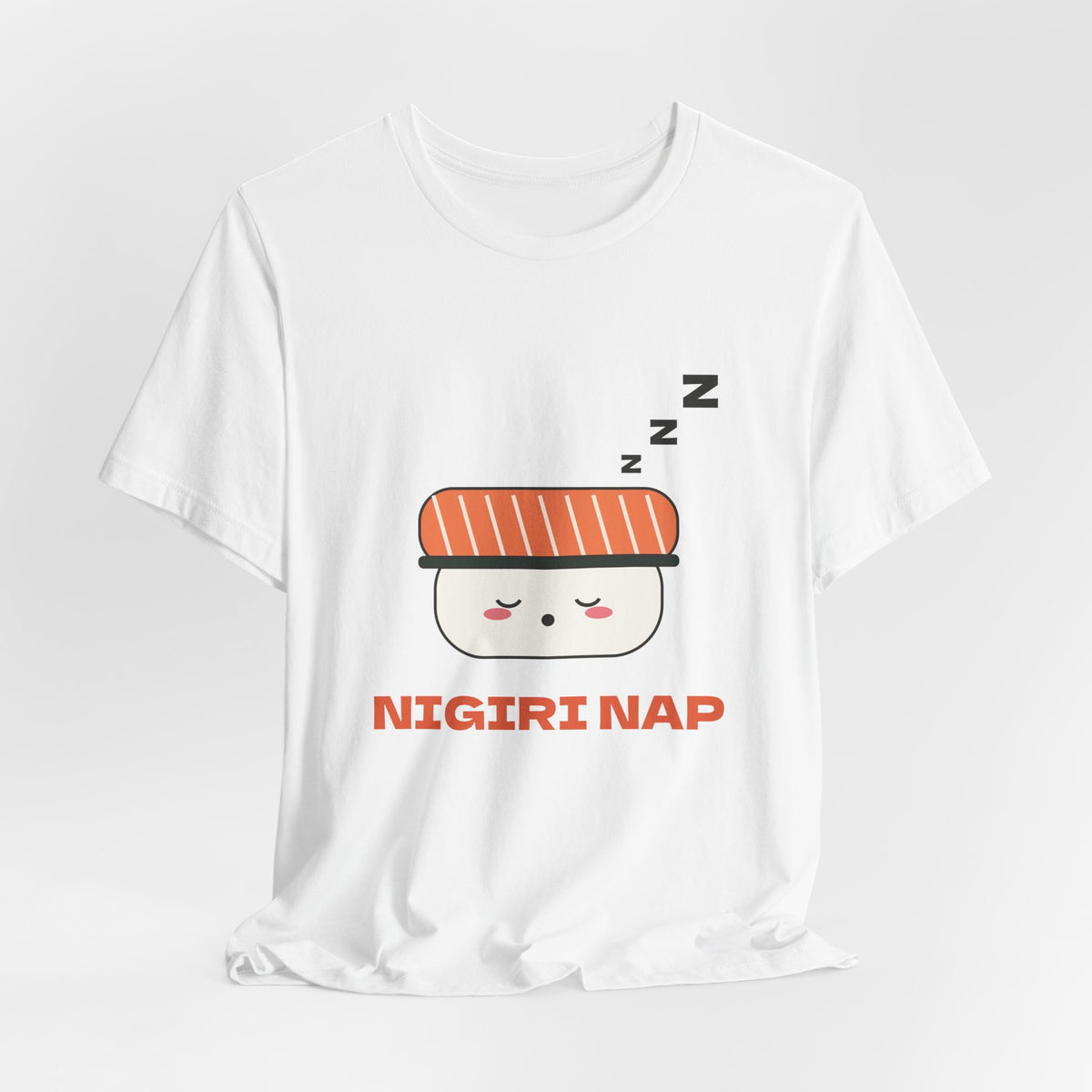 Kawaii Sushi Shirt, Sleepy Salmon Nigiri Tee, Cute Japanese Food T-Shirt, Nap Lover Gift