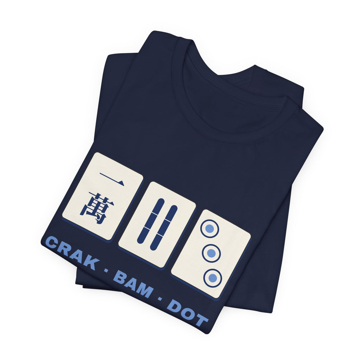 Crak Bam Dot Mahjong T-Shirt, American Mahjong Gift for Her, Blue White Mahjong Tile Tee, Game Night Shirt
