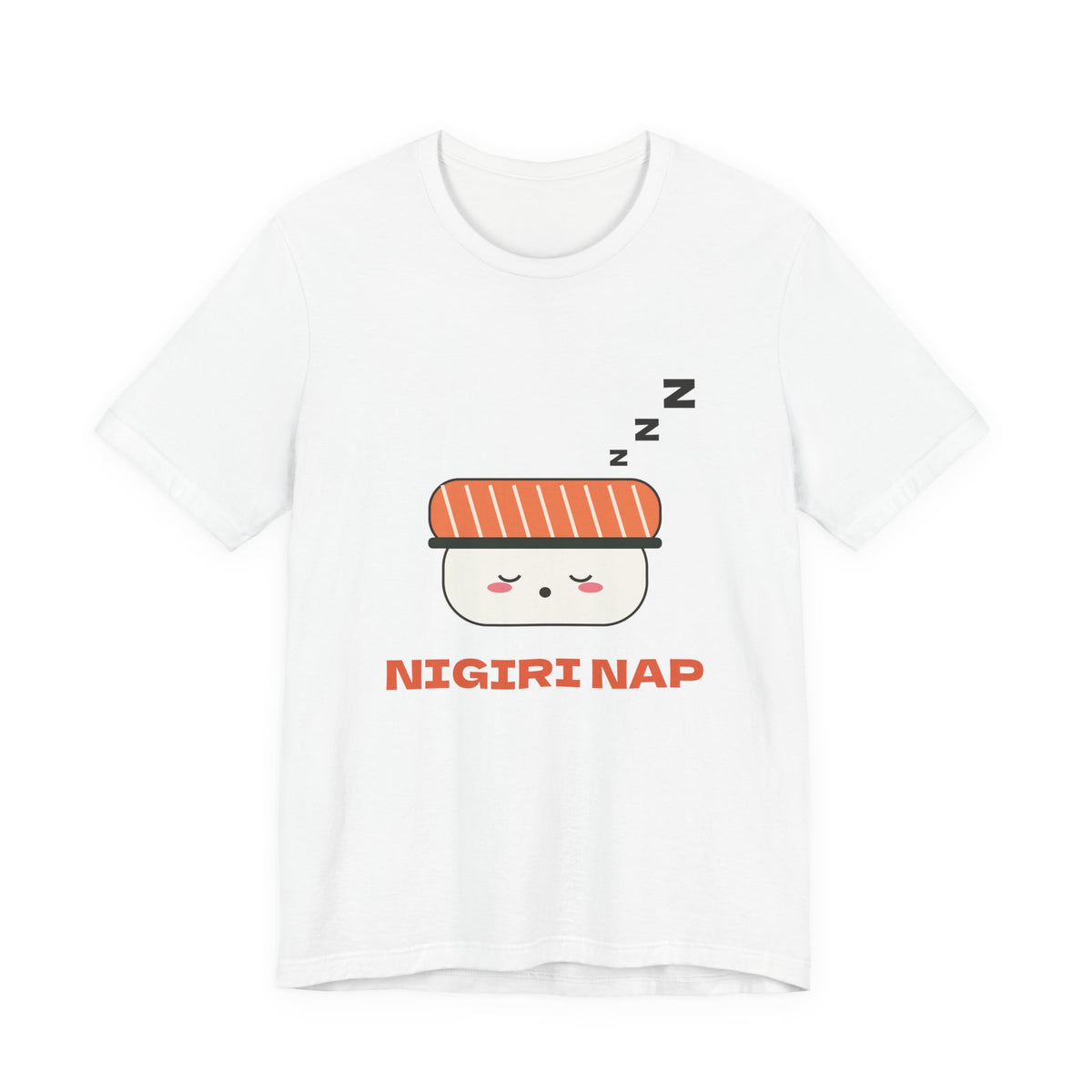 Kawaii Sushi Shirt, Sleepy Salmon Nigiri Tee, Cute Japanese Food T-Shirt, Nap Lover Gift