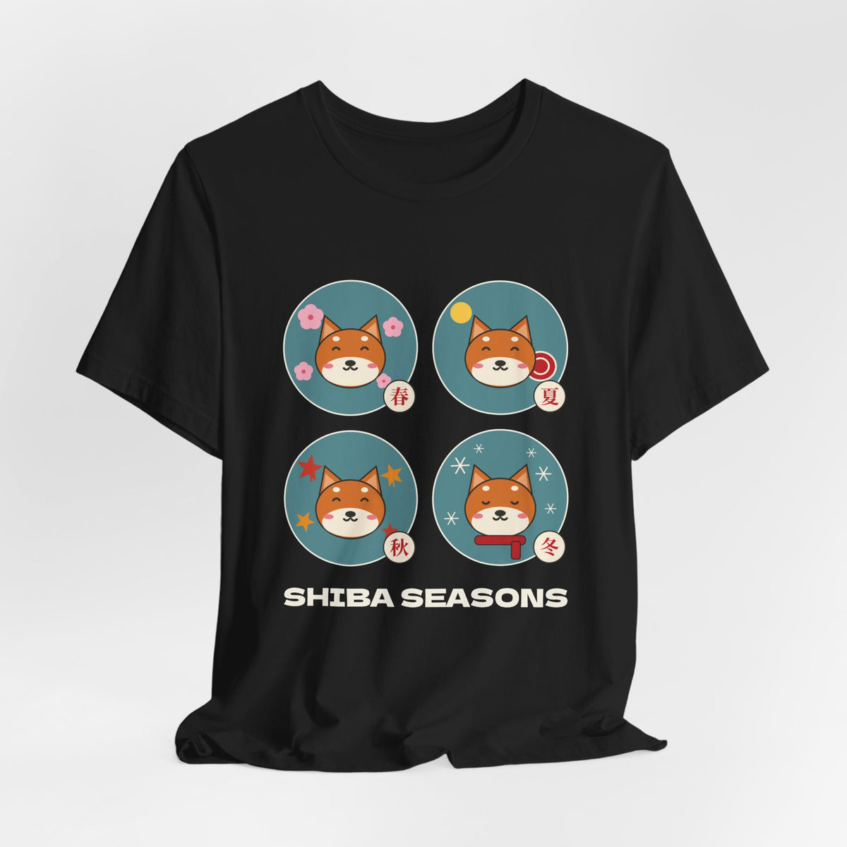 Shiba Inu Four Seasons Shirt, Japanese Sakura Shiba T-Shirt, Cute Shiba Inu Gift, Kawaii Japan Dog Tee