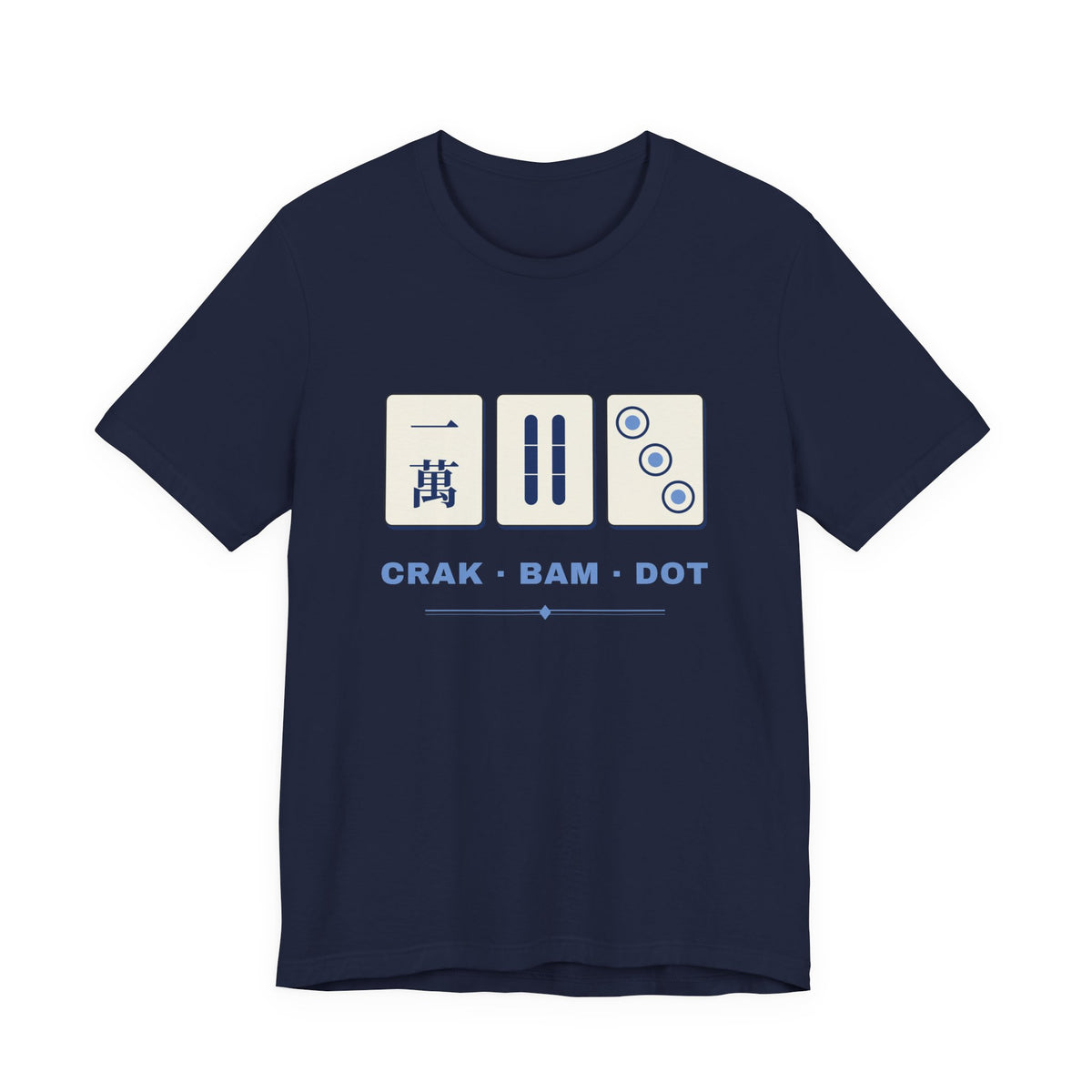 Crak Bam Dot Mahjong T-Shirt, American Mahjong Gift for Her, Blue White Mahjong Tile Tee, Game Night Shirt