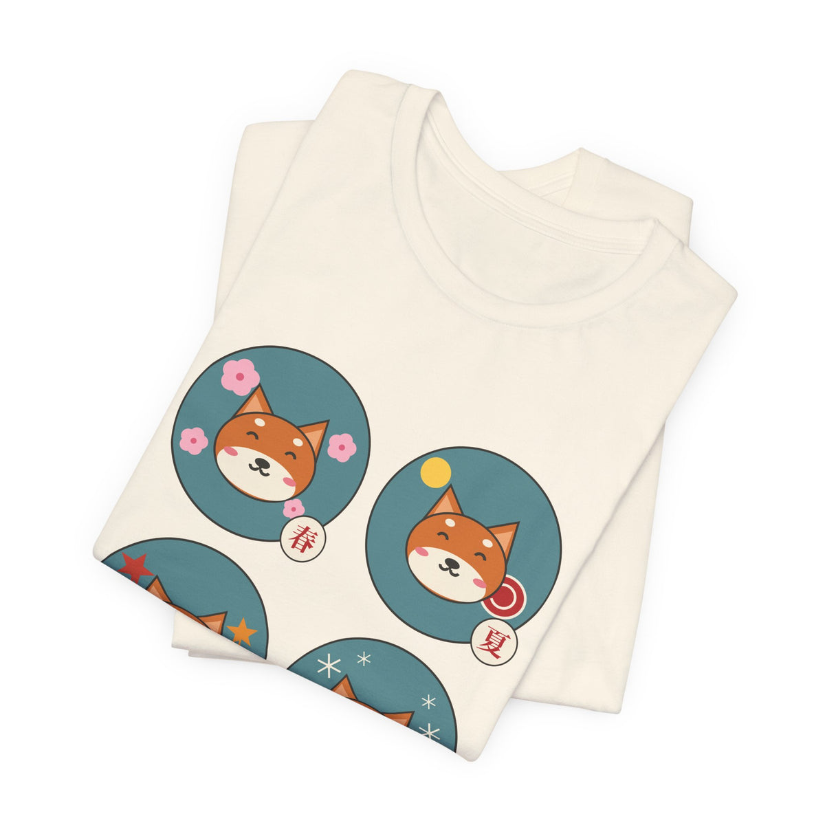 Shiba Inu Four Seasons Shirt, Japanese Sakura Shiba T-Shirt, Cute Shiba Inu Gift, Kawaii Japan Dog Tee