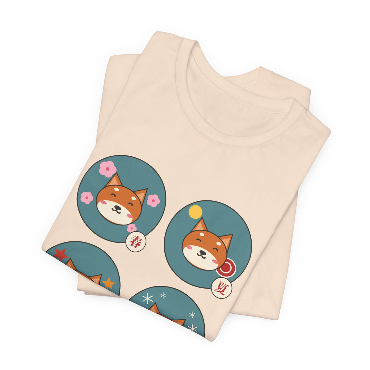 Shiba Inu Four Seasons Shirt, Japanese Sakura Shiba T-Shirt, Cute Shiba Inu Gift, Kawaii Japan Dog Tee