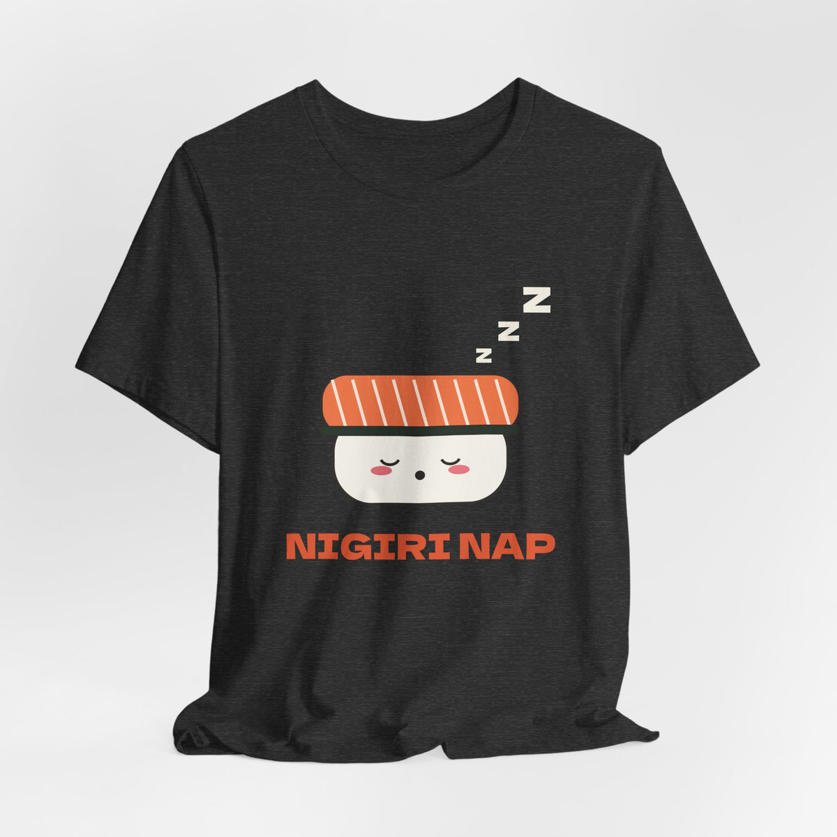 Kawaii Sushi Shirt, Sleepy Salmon Nigiri Tee, Cute Japanese Food T-Shirt, Nap Lover Gift