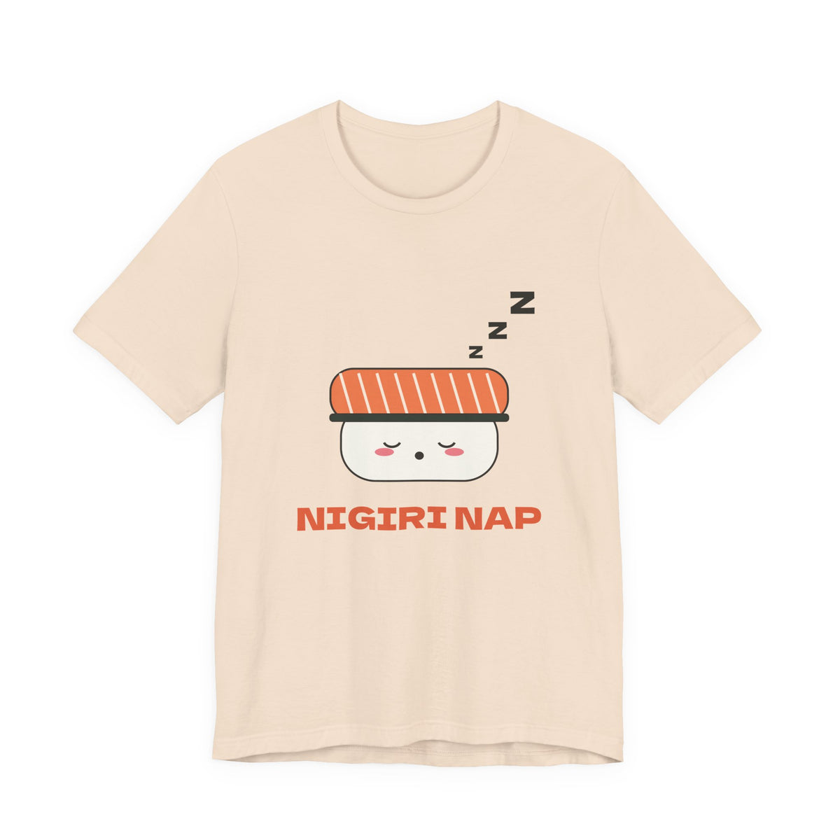 Kawaii Sushi Shirt, Sleepy Salmon Nigiri Tee, Cute Japanese Food T-Shirt, Nap Lover Gift