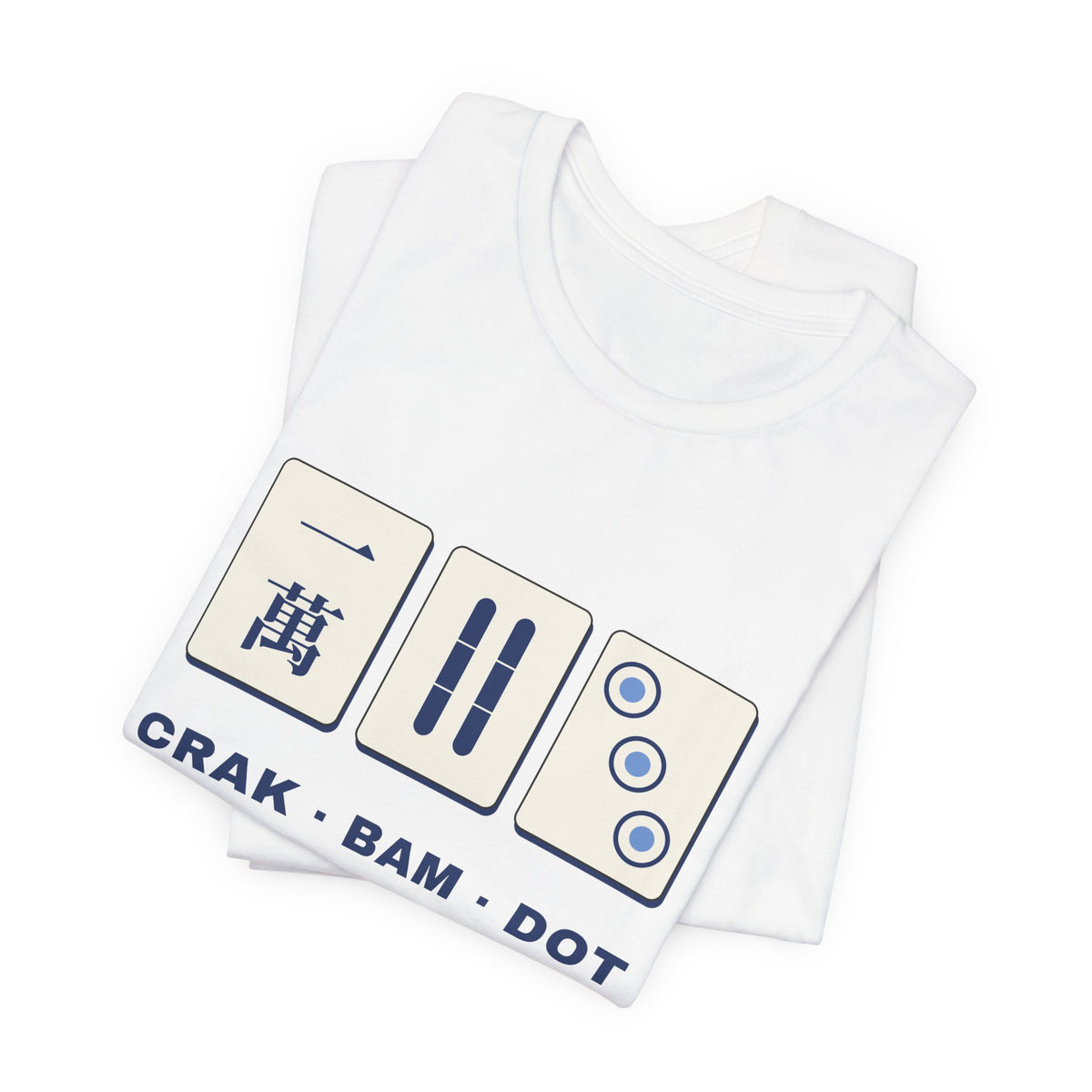 Crak Bam Dot Mahjong T-Shirt, American Mahjong Gift for Her, Blue White Mahjong Tile Tee, Game Night Shirt