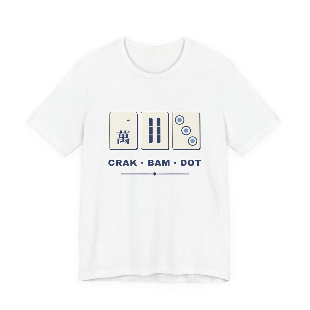 Crak Bam Dot Mahjong T-Shirt, American Mahjong Gift for Her, Blue White Mahjong Tile Tee, Game Night Shirt
