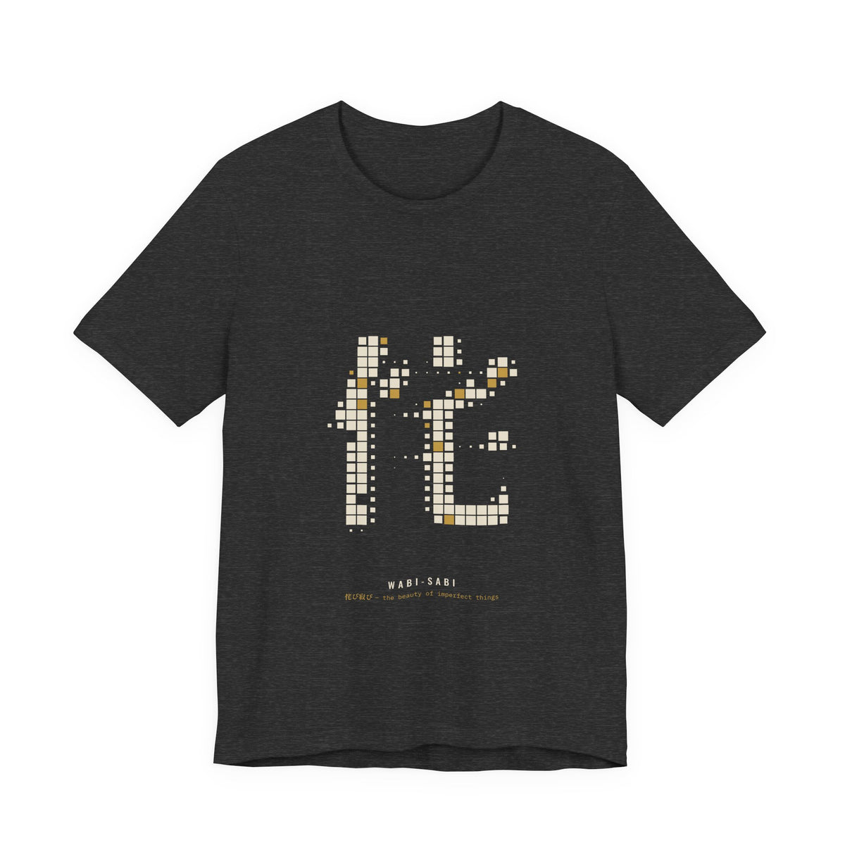 Wabi Sabi Shirt, Abstract Kanji Mosaic Tee, Japanese Minimalist Art Gift