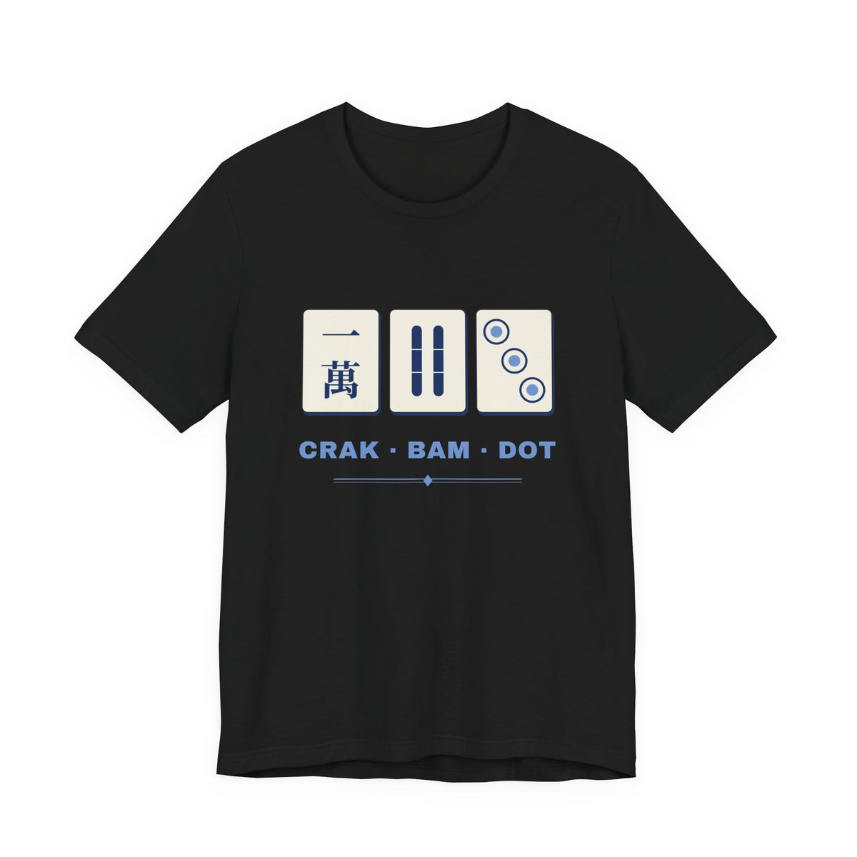 Crak Bam Dot Mahjong T-Shirt, American Mahjong Gift for Her, Blue White Mahjong Tile Tee, Game Night Shirt