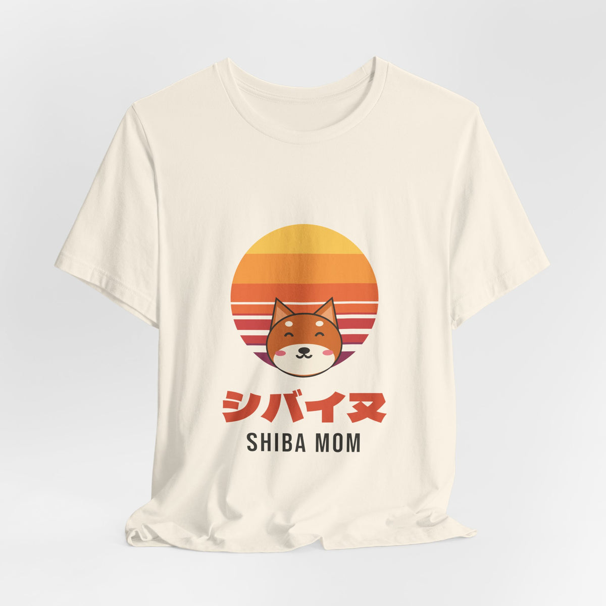 Shiba Mom Shirt, Retro Sunset Shiba Inu Tee, Japanese Katakana Dog T-Shirt, Shiba Owner Gift