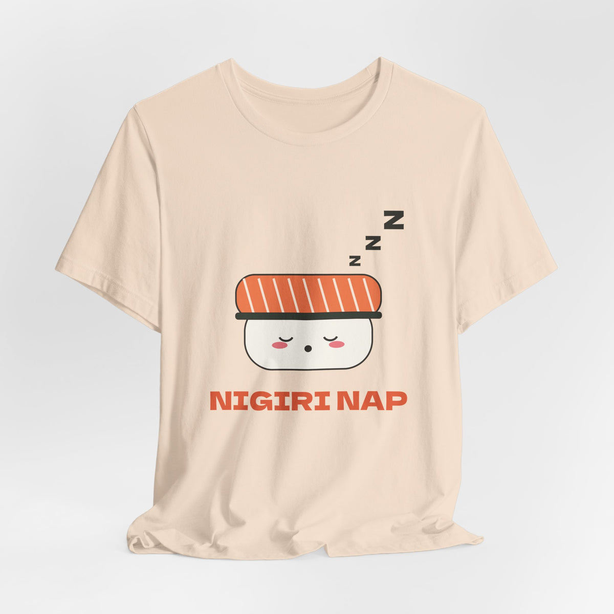 Kawaii Sushi Shirt, Sleepy Salmon Nigiri Tee, Cute Japanese Food T-Shirt, Nap Lover Gift