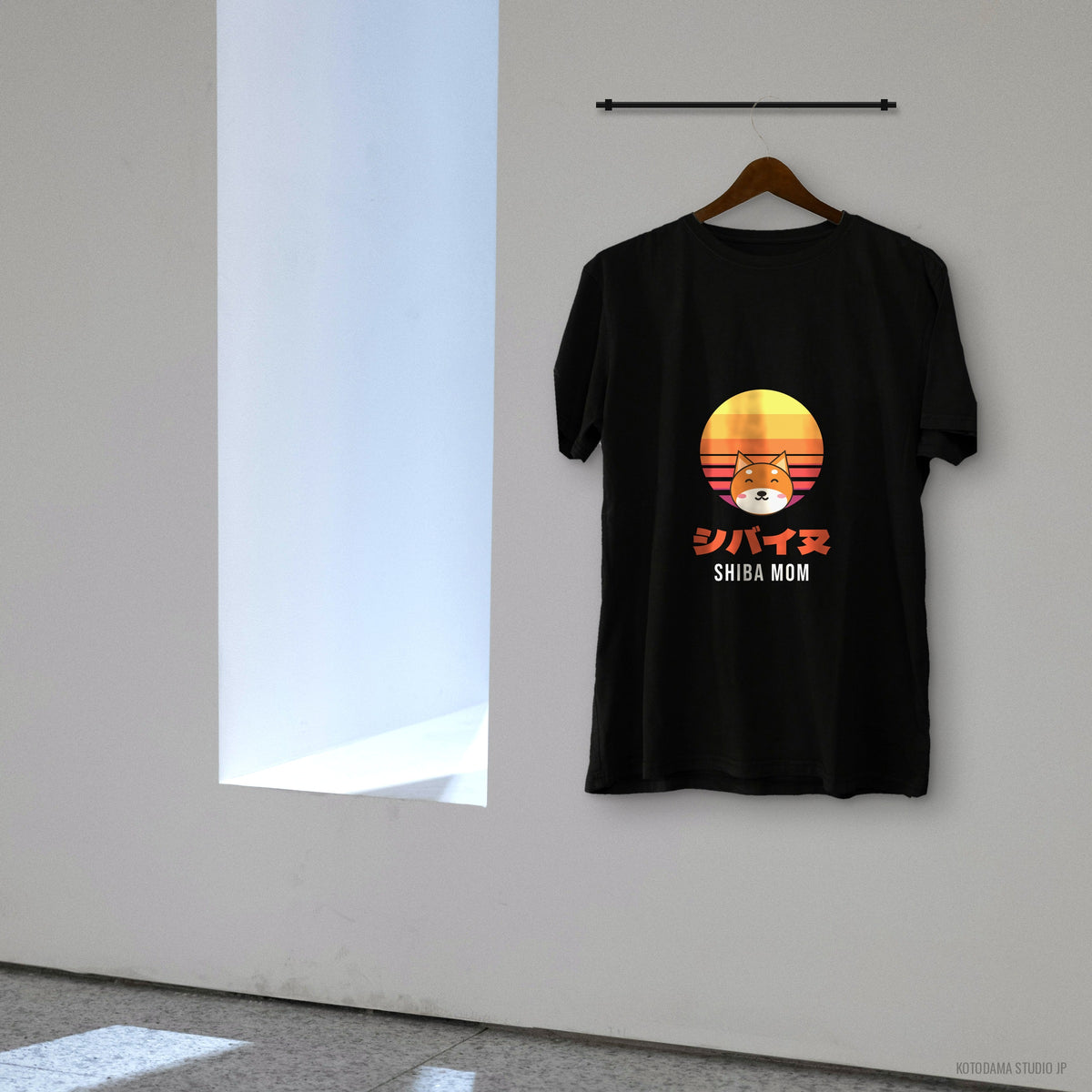 Shiba Mom Shirt, Retro Sunset Shiba Inu Tee, Japanese Katakana Dog T-Shirt, Shiba Owner Gift