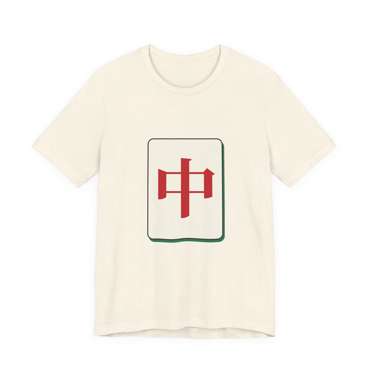 Chun Mahjong Tile Shirt, Minimalist Riichi Mahjong Tee, Japanese Mahjong Gift, Mahjong Player T-Shirt