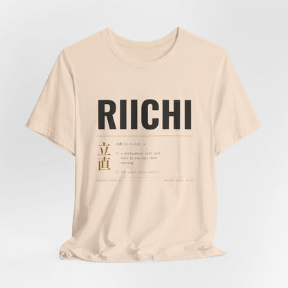 Riichi Mahjong Shirt, Streetwear Japanese Mahjong Tee, Kanji Dictionary Graphic Gift