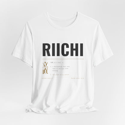 Riichi Mahjong Shirt, Streetwear Japanese Mahjong Tee, Kanji Dictionary Graphic Gift