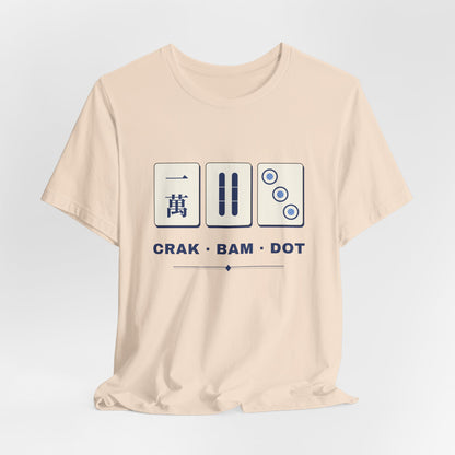 Crak Bam Dot Mahjong T-Shirt, American Mahjong Gift for Her, Blue White Mahjong Tile Tee, Game Night Shirt
