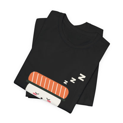 Kawaii Sushi Shirt, Sleepy Salmon Nigiri Tee, Cute Japanese Food T-Shirt, Nap Lover Gift