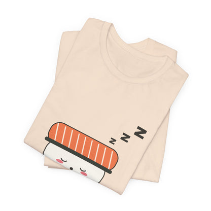 Kawaii Sushi Shirt, Sleepy Salmon Nigiri Tee, Cute Japanese Food T-Shirt, Nap Lover Gift