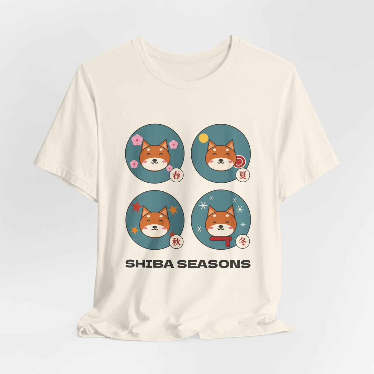 Shiba Inu Four Seasons Shirt, Japanese Sakura Shiba T-Shirt, Cute Shiba Inu Gift, Kawaii Japan Dog Tee