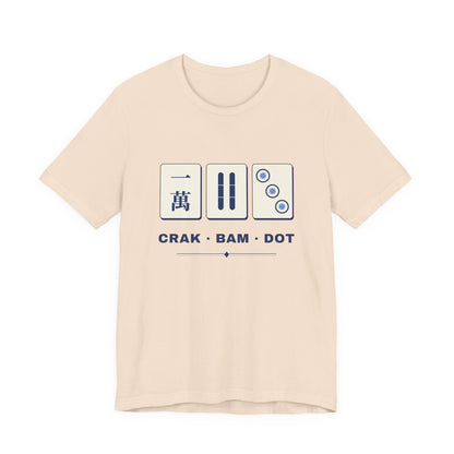 Crak Bam Dot Mahjong T-Shirt, American Mahjong Gift for Her, Blue White Mahjong Tile Tee, Game Night Shirt