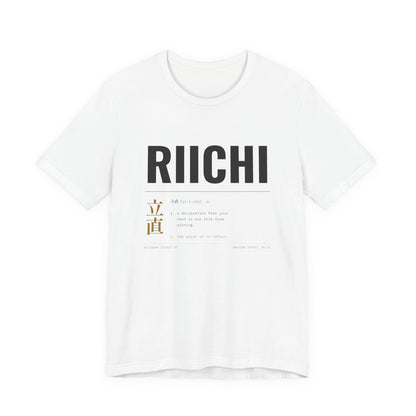 Riichi Mahjong Shirt, Streetwear Japanese Mahjong Tee, Kanji Dictionary Graphic Gift