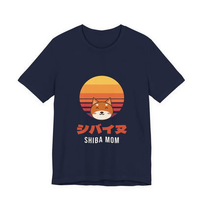 Shiba Mom Shirt, Retro Sunset Shiba Inu Tee, Japanese Katakana Dog T-Shirt, Shiba Owner Gift