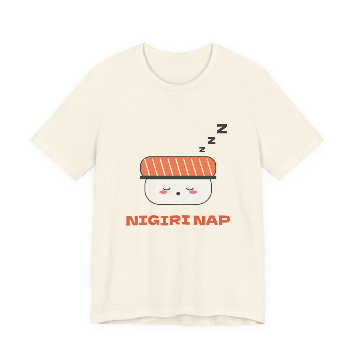 Kawaii Sushi Shirt, Sleepy Salmon Nigiri Tee, Cute Japanese Food T-Shirt, Nap Lover Gift