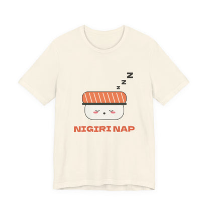 Kawaii Sushi Shirt, Sleepy Salmon Nigiri Tee, Cute Japanese Food T-Shirt, Nap Lover Gift