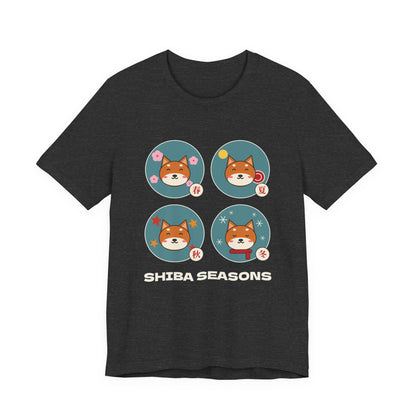 Shiba Inu Four Seasons Shirt, Japanese Sakura Shiba T-Shirt, Cute Shiba Inu Gift, Kawaii Japan Dog Tee