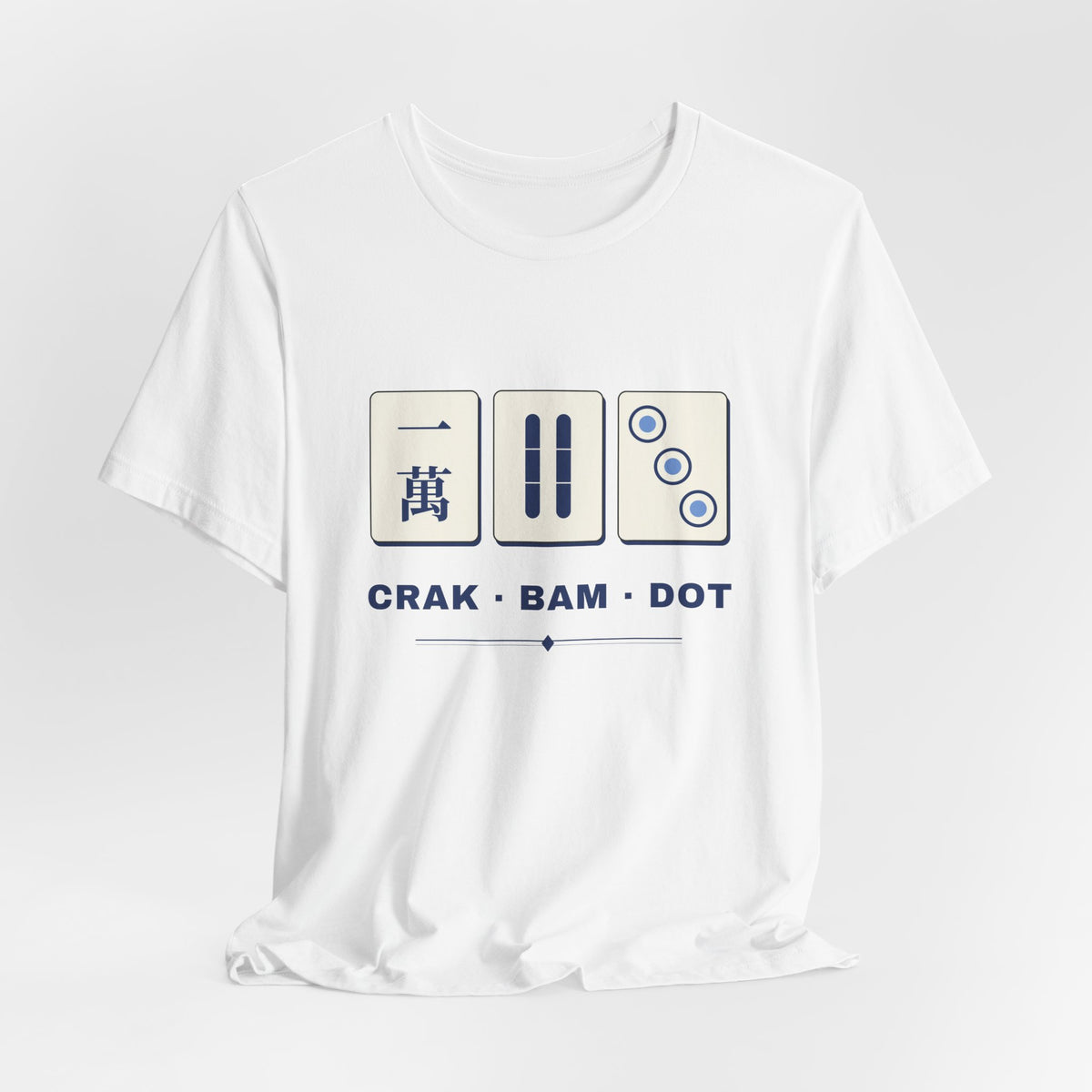 Crak Bam Dot Mahjong T-Shirt, American Mahjong Gift for Her, Blue White Mahjong Tile Tee, Game Night Shirt
