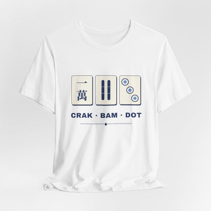 Crak Bam Dot Mahjong T-Shirt, American Mahjong Gift for Her, Blue White Mahjong Tile Tee, Game Night Shirt