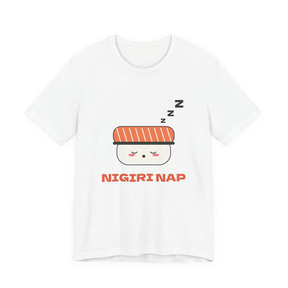 Kawaii Sushi Shirt, Sleepy Salmon Nigiri Tee, Cute Japanese Food T-Shirt, Nap Lover Gift