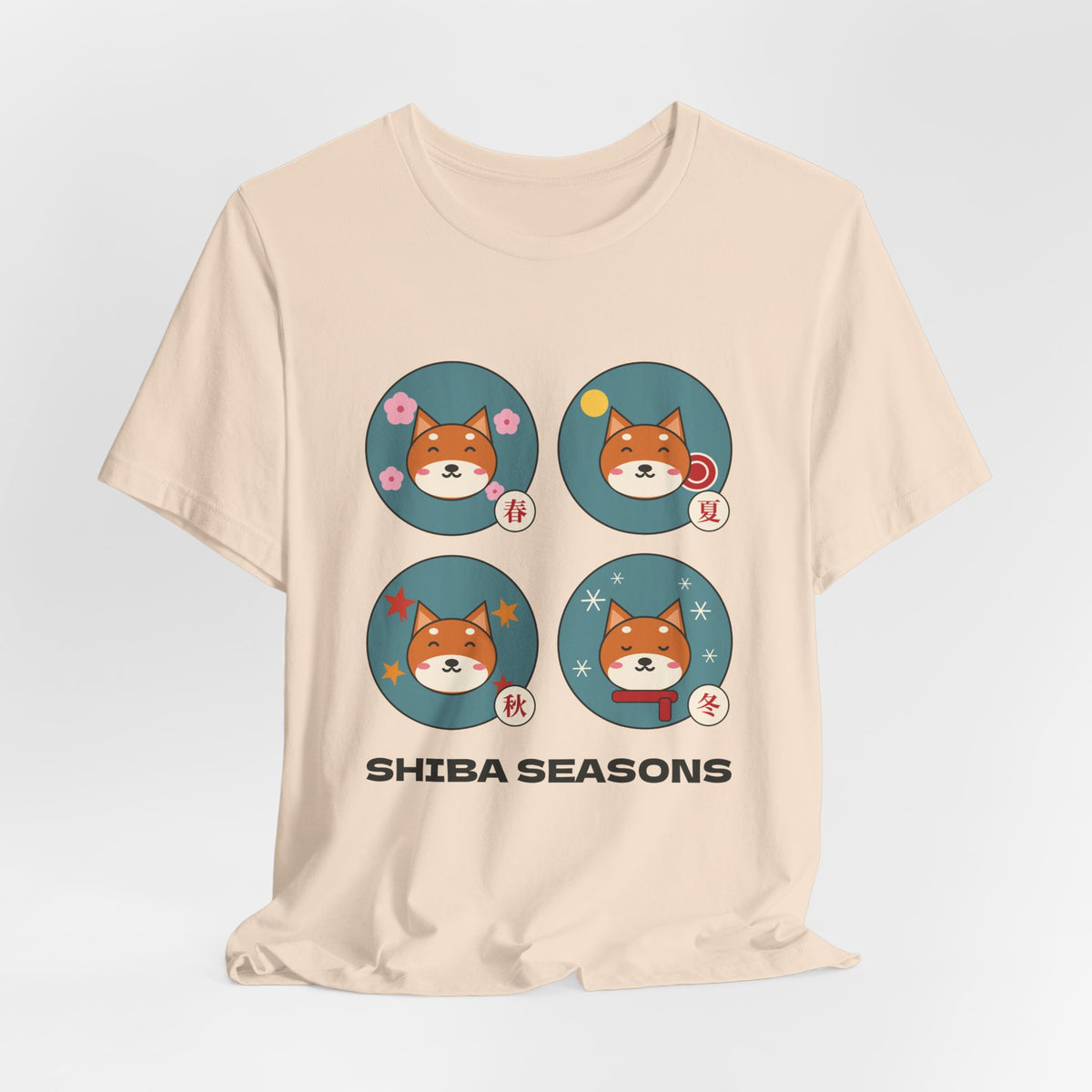 Shiba Inu Four Seasons Shirt, Japanese Sakura Shiba T-Shirt, Cute Shiba Inu Gift, Kawaii Japan Dog Tee