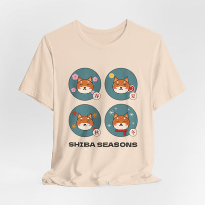 Shiba Inu Four Seasons Shirt, Japanese Sakura Shiba T-Shirt, Cute Shiba Inu Gift, Kawaii Japan Dog Tee