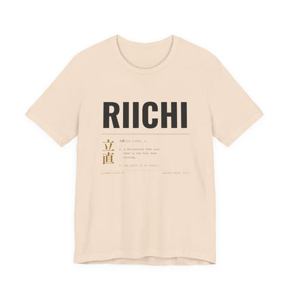 Riichi Mahjong Shirt, Streetwear Japanese Mahjong Tee, Kanji Dictionary Graphic Gift