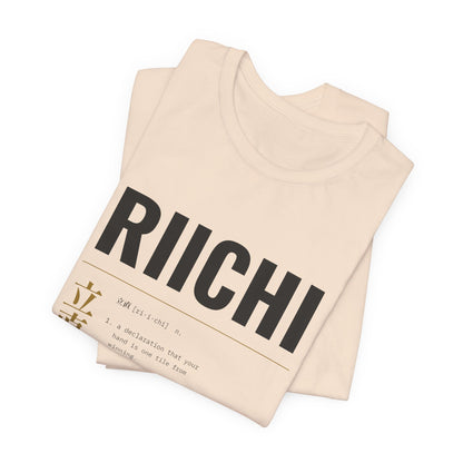 Riichi Mahjong Shirt, Streetwear Japanese Mahjong Tee, Kanji Dictionary Graphic Gift