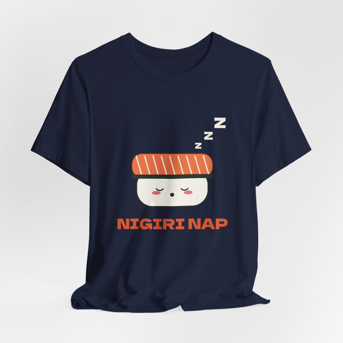 Kawaii Sushi Shirt, Sleepy Salmon Nigiri Tee, Cute Japanese Food T-Shirt, Nap Lover Gift