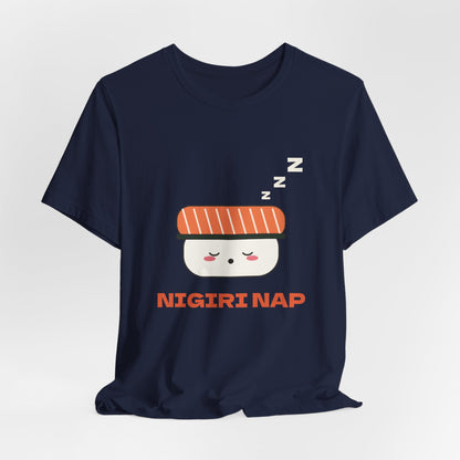 Kawaii Sushi Shirt, Sleepy Salmon Nigiri Tee, Cute Japanese Food T-Shirt, Nap Lover Gift