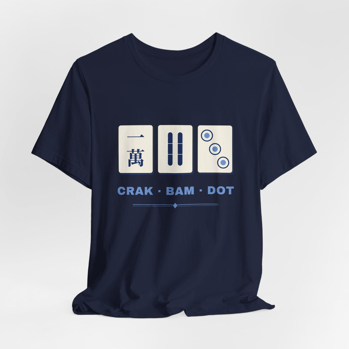 Crak Bam Dot Mahjong T-Shirt, American Mahjong Gift for Her, Blue White Mahjong Tile Tee, Game Night Shirt