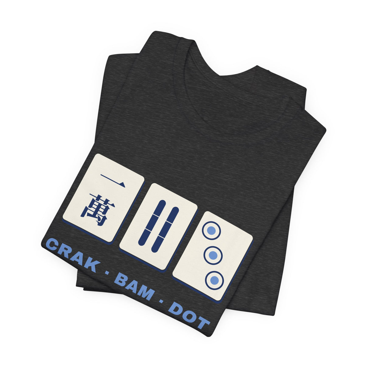 Crak Bam Dot Mahjong T-Shirt, American Mahjong Gift for Her, Blue White Mahjong Tile Tee, Game Night Shirt