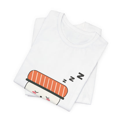 Kawaii Sushi Shirt, Sleepy Salmon Nigiri Tee, Cute Japanese Food T-Shirt, Nap Lover Gift