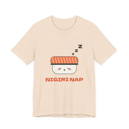 Kawaii Sushi Shirt, Sleepy Salmon Nigiri Tee, Cute Japanese Food T-Shirt, Nap Lover Gift