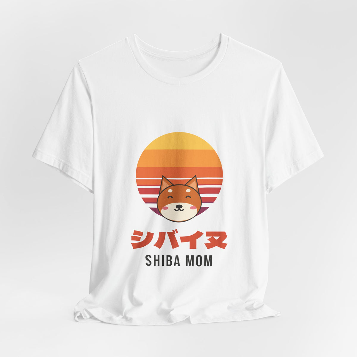 Shiba Mom Shirt, Retro Sunset Shiba Inu Tee, Japanese Katakana Dog T-Shirt, Shiba Owner Gift