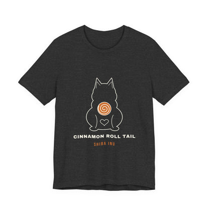 Shiba Inu Shirt, Minimalist Line Art Shiba Butt Tee, Cinnamon Roll Tail Dog Lover Gift, Japanese Dog T-Shirt